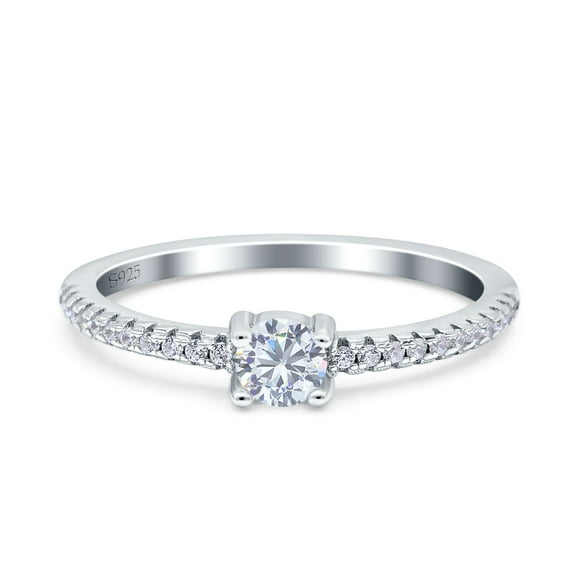 Simulated Cubic Zirconia Size-5 Simple Wedding Ring Band 925 Sterling Silver