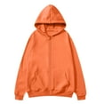 thumbnail image 5 of Mohiass Women Casual Zip Up Fleece Hoodies Relaxed Fit Oversized Sweatshirt with Hood Lightweight Fall Jackets for Women 2025 Orange XL, 5 of 5
