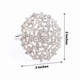 thumbnail image 2 of BalsaCircle 4 Flower Silver Metal Dinner Napkin Rings Rhinestones Wedding Party Events Reception Decorations, 2 of 8