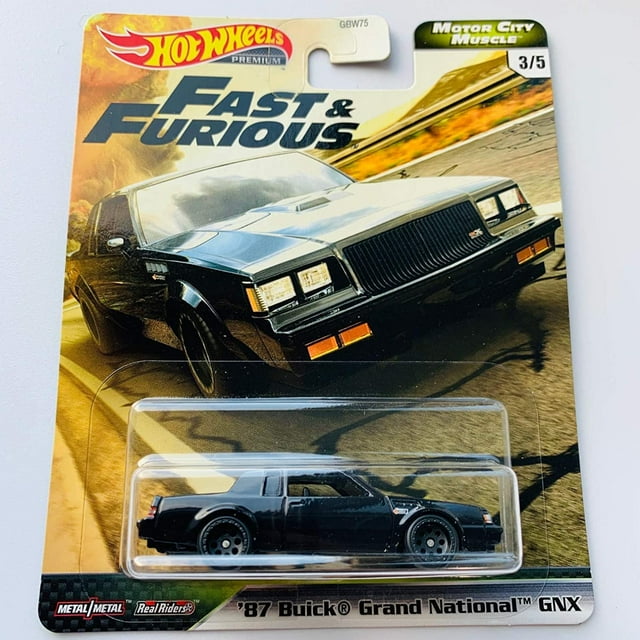 Fast & Furious Hot Wheels Buick Grand Vehículo Nacional, Juguetes para Niños a Partir de 3 Años