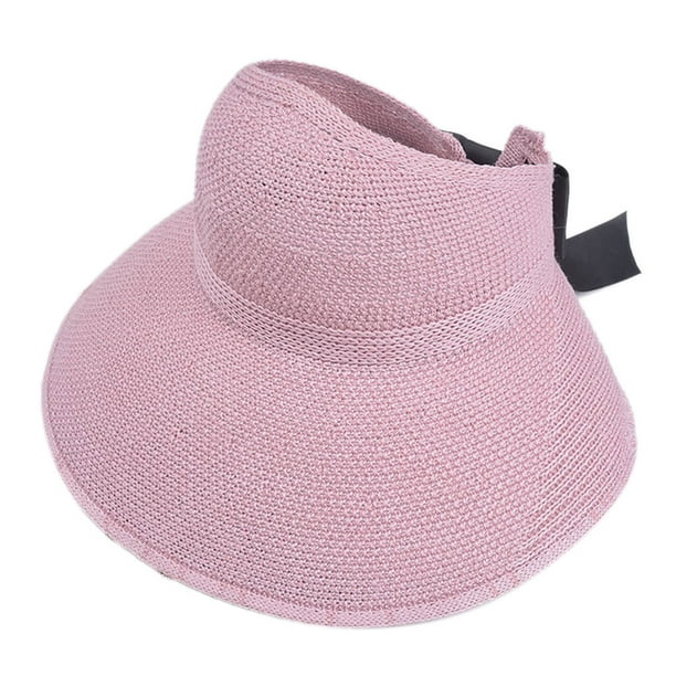 Greeniant Mujeres Lady Girl Beach Brim verano plegable viaje sol algodón hilo sombrero gorra nuevo Escalada rosado A rayas Greeniant HW5449-15