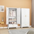 thumbnail image 3 of 70.87" Metal Armoire Wardrobe Closet Storage Cabinet with Hanging Rod And 1 Drawer, 3 of 8