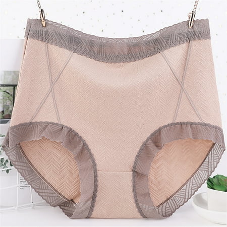 Ynynloco Women s High Waisted Lace Underwear Full Coverage Panties Soft Breathable Ladies Briefs
