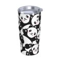thumbnail image 2 of Kll Seamless Pattern Cute Panda Stainless Stainless Steel Vacuum Insulated Coffee Cup 20 Oz Lids And Straws,1 Metal Straws,1 Cleaning Brush, 2 of 9
