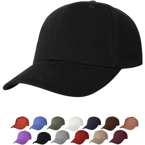 Classic 100% Cotton Structured Baseball Hats Adjustable for Men Women Basic  Plain Blank Workout Ball Caps 