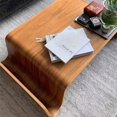thumbnail image 4 of Mesa de centro de madera maciza, escritorios de madera curvada para ordenador, mesa de té central baja portátil, muebles para sala de estar, almacenamiento lateral, 4 of 4