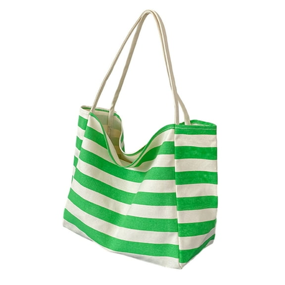 SIEYIO Sophisticated Striped Beach Bag for Ladies Large Capacity Shoulder Tote Handbag