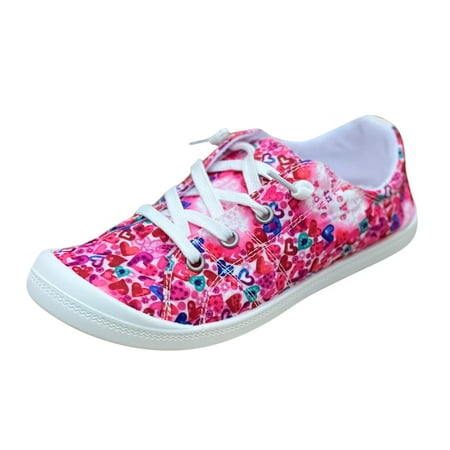 

Casual Shoes for Women Women Shoes Christmas Print Color Print Casual Shoes Fashion Soft Sole Non Slip Casual Canvas Shoes Women Casual Shoes Canvas Red 40