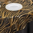 thumbnail image 5 of Efavormart 72"x72" Black Gold Wave Embroidered Sequin Table Overlay, Sparkly Square Table Topper, 5 of 6