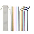 thumbnail image 1 of 304 Stainless Steel Reusable Metal Straws Set | 5 Colorful Drinking Straws with Cleaner Brush & Travel Pouch | Dishwasher Safe for Hot & Cold Beverages, 1 of 6