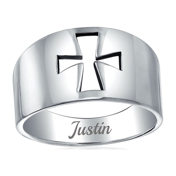 Bling Jewelry Womens Mens Silver Ring Saint John Christian Cross