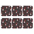 thumbnail image 2 of Pofeuu Cute Christmas Gnomes Print Leather Coasters Set of 6, Round Cups Mugs Mat Pad for Home Kitchen Heat Resistant Drink Coasters,Square, 2 of 7