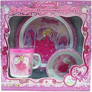 Pecoware / Pink 3 Piece Dinnerware Set With Plate Cup and Bowl, New Princess