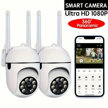 2 Pcs Wireless Indoor Security Cameras, 1080p HD WiFi IP Cameras with Night Vision, Motion Alerts, 2-Way Audio, App Remote Access, USB Powered