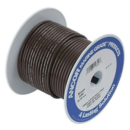 Ancor 104210 Tinned Copper Wire, 14 AWG (2mm2), Brown - 100ft