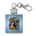thumbnail image 1 of Rocky Mountain National Park Animals Moose Cougar Bear Beaver Elk Stainless Steel 1oz Mini Flask Key Chain, 1 of 4