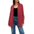 thumbnail image 5 of ClodeEU Women's V Neck Roll Up Sleeve Button Down Shirt, Casual Loose Blouse Red,Women's Plus M, 5 of 6