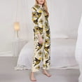 thumbnail image 3 of Balery Yellow Flowers Hummingbird Pattern Pajama Sets for Women Long Sleeve 2 Piece Sleepwear Loungewear Sets Soft PJ's with Pockets Long Sleeve Comfy Pj Sets-XX-Large, 3 of 7
