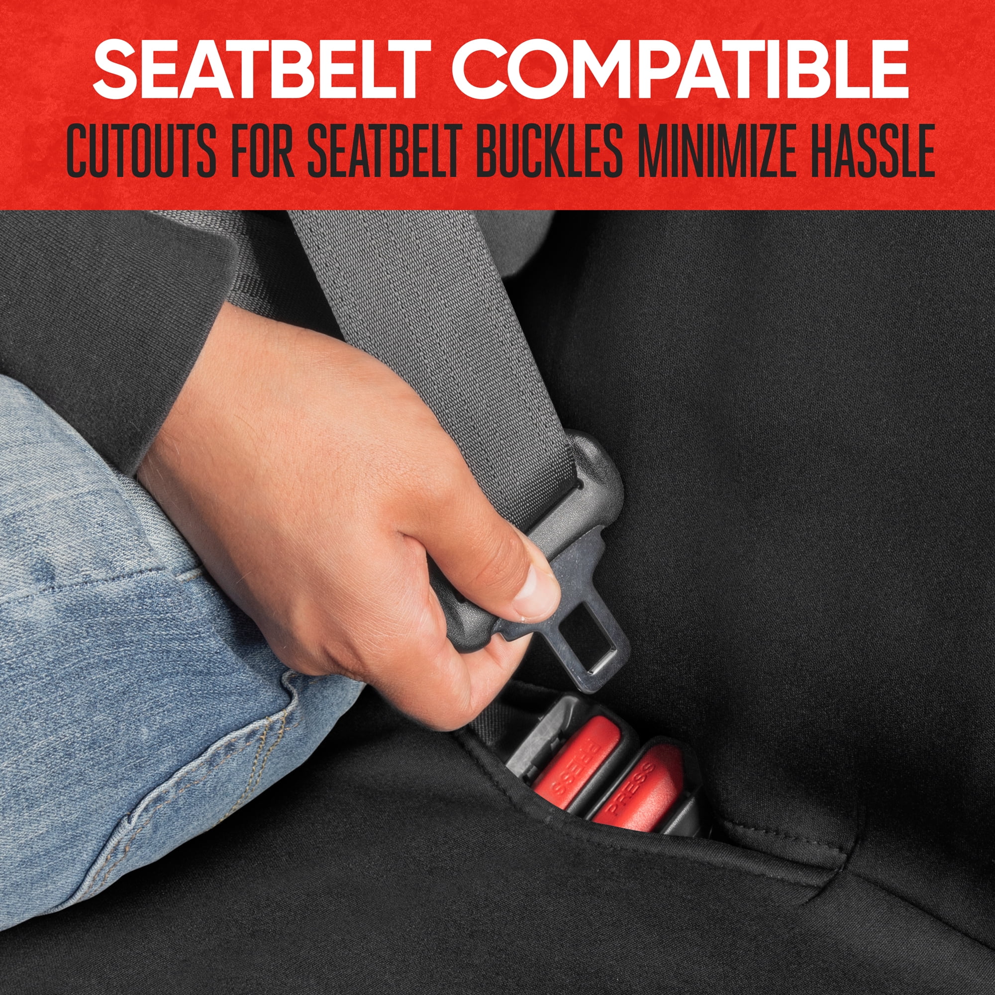 Motor Trend NeoCloth Waterproof Car Seat Covers Front and Rear Full Set, Gray - Universal Fit for Car, Truck, Van, SUV
