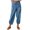Blue, variant on Capri Pants for Women High Waist Drawstring Cotton Linen Capris Fashion Summer Beach Cropped Pants with Pockets,3X-Large,Army Green