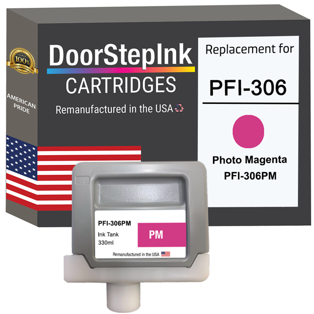 Cartouche d'Encre Remanufacturée DoorStepInk in the USA pour Canon PFI-306 330ML Photo Magenta