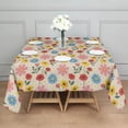 thumbnail image 3 of Pioneer Flower Floral Print Pattern Square Tablecloth, Waterproof Wipeable Spillproof Washable Table Cover for Home Kitchen Party Decor, 60"x60", 3 of 6