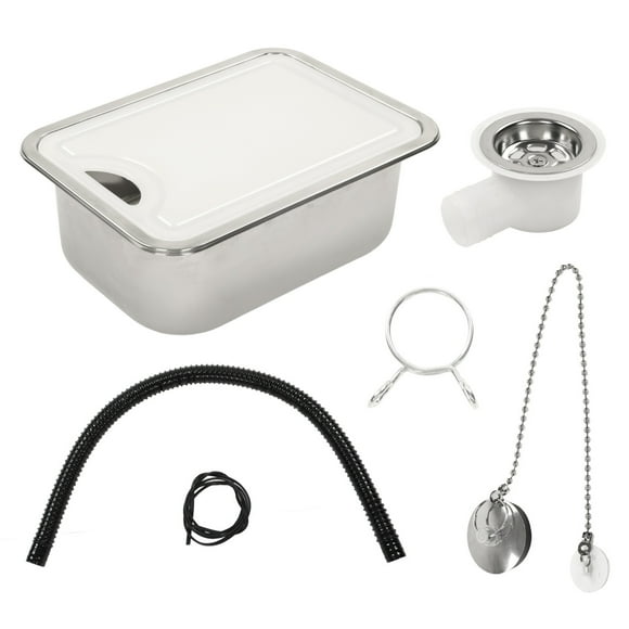 Stainless Steel Kitchen Sink Kit,RV Sink 304 Grade Single Bowl Stainless Steel Bar Sink Undermount Single Bowl Stainless Steel Kitchen Sink World-Class Design