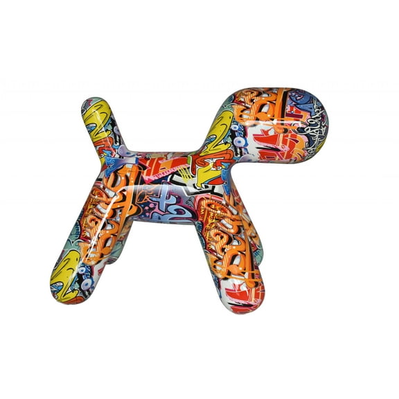 Nifao Modern Looking Graffiti Dog Statue Made of Resin – Home Decor Sculpture, 16"L x 10"W x 14"H