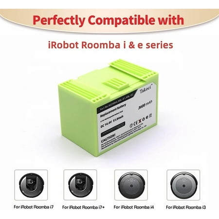 14.4V 3400mAh Replacement i7 Battery Compatible with iRobot Roomba i and e Series, i7 i7+ i8 i6 i4 i4+ i3 i3+ J7 J7+ i7158 7150 7550 7158 e5 e5150 e5152 e5154 e6 e6198 etc