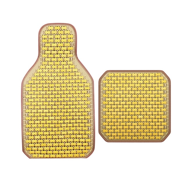 Cojín universal de bambú para asiento de coche, cómodo y de superficie lisa. Amarillo