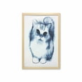 thumbnail image 1 of Navy Blue Wall Art with Frame, Kitty Paint with Distressed Color Features Fluffy Cat Best Companion Ever, Printed Fabric Poster for Bathroom Living Room, 23" x 35", Grey White, by Ambesonne, 1 of 2