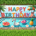thumbnail image 7 of Tropical Theme Happy Birthday Banner Colorful Design Pool Party Decor Inflatable Unicorn Letter Balloons for Summer Celebration Kids Event Outdoor Decoration, 7 of 7