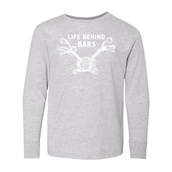 Inktastic Life Behind Bars Motorcycle Long Sleeve Youth T-Shirt