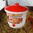 thumbnail image 5 of Farm Innovators HB-60P Thermostatically Controlled Heated 2-Gallon Plastic Outdoor Year-Round Poultry Chicken Water Bucket Drinker, White/Red 3 Pack, 5 of 10