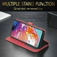 thumbnail image 5 of Starshop Galaxy S24 Ultra case, With Tempered Glass Protector, Premium Leather Wallet Pocket Cover and Credit Card Slots Pink, 5 of 5