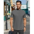 thumbnail image 3 of COOFANDY Men's Half Turtleneck Shirts Short Sleeve Slim Fit Underwear T-Shirts Lightweight Baselayer Mock Top, 3 of 10