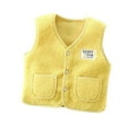 thumbnail image 5 of GYRATEDREAM Toddler Unisex Baby Girl Boy Fleece Jacket Kids Sleeveless Winter Warm Waistcoat Vest Pocket Coat Tops for 7-8Y Yellow, 5 of 7
