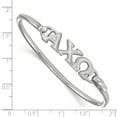 thumbnail image 3 of Sterling S. Rh-plated LogoArt Alpha Chi Omega Small Hook and Clasp Bangle; 7 inch; for Adults and Teens; for Women and Men, 3 of 3