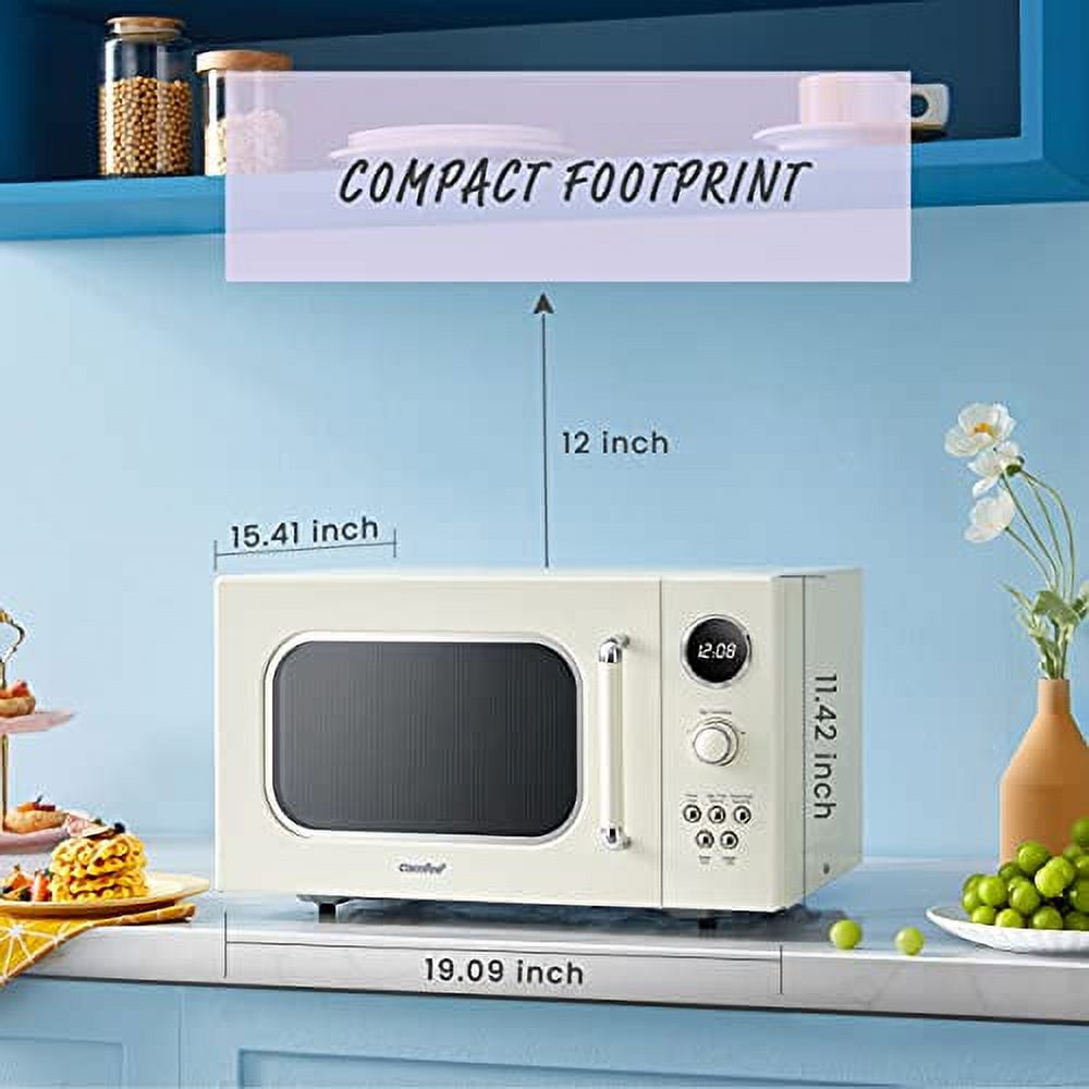 COMFEE' CM-M093ARD Retro Microwave with 9 Preset Programs, Fast Multi-stage  Cooking, Turntable Reset Function Kitchen Timer, Mute Function, ECO Mode