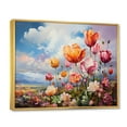 thumbnail image 2 of Designart "Denmark Multicolor Tulip landscapes I" Floral Floater Framed Canvas Wall Art, 2 of 7