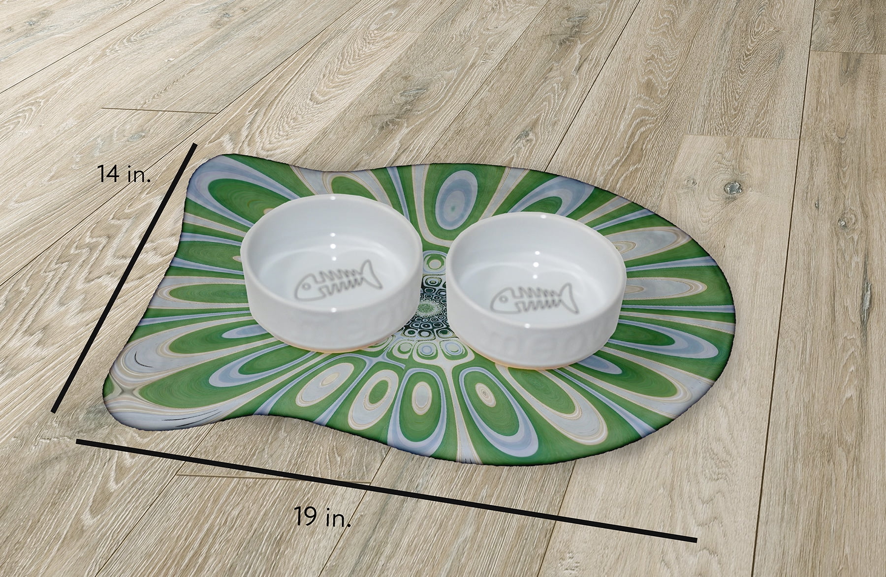 Simply Daisy Moss Flower Fish Shape Pet Feeding Mat for Cats