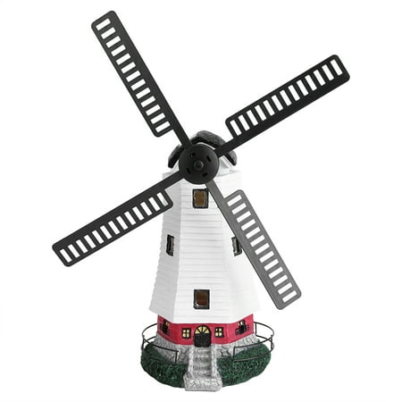 Solar Windmill - HURRISE Solar Powered Windmill LED Light Wall Lamp Home Garden Patio Decor Ornament USA