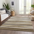 thumbnail image 3 of HomeRoots 678473 3 x 5 ft. Brown Taupe & Beige Striped Washable Machine Made Rectangle Area Rug with UV Protection, 3 of 8