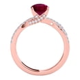 thumbnail image 3 of Mauli Jewels Engagement Rings for Women 1.10 Carat Halo Created Ruby And Diamond Engagement Ring Crafted 4-prong 14k Solid Rose Gold, 3 of 6
