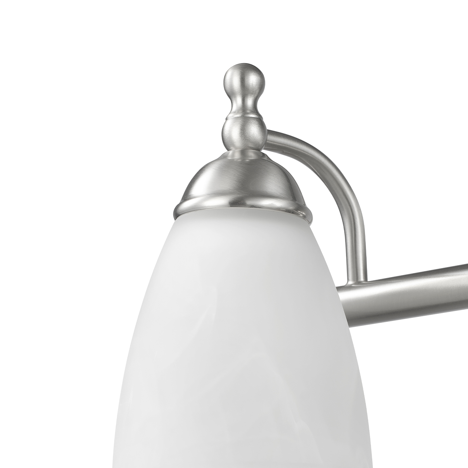 Globe Electric Satin Nickel Vanity Light Set with Alabaster Glass Shades