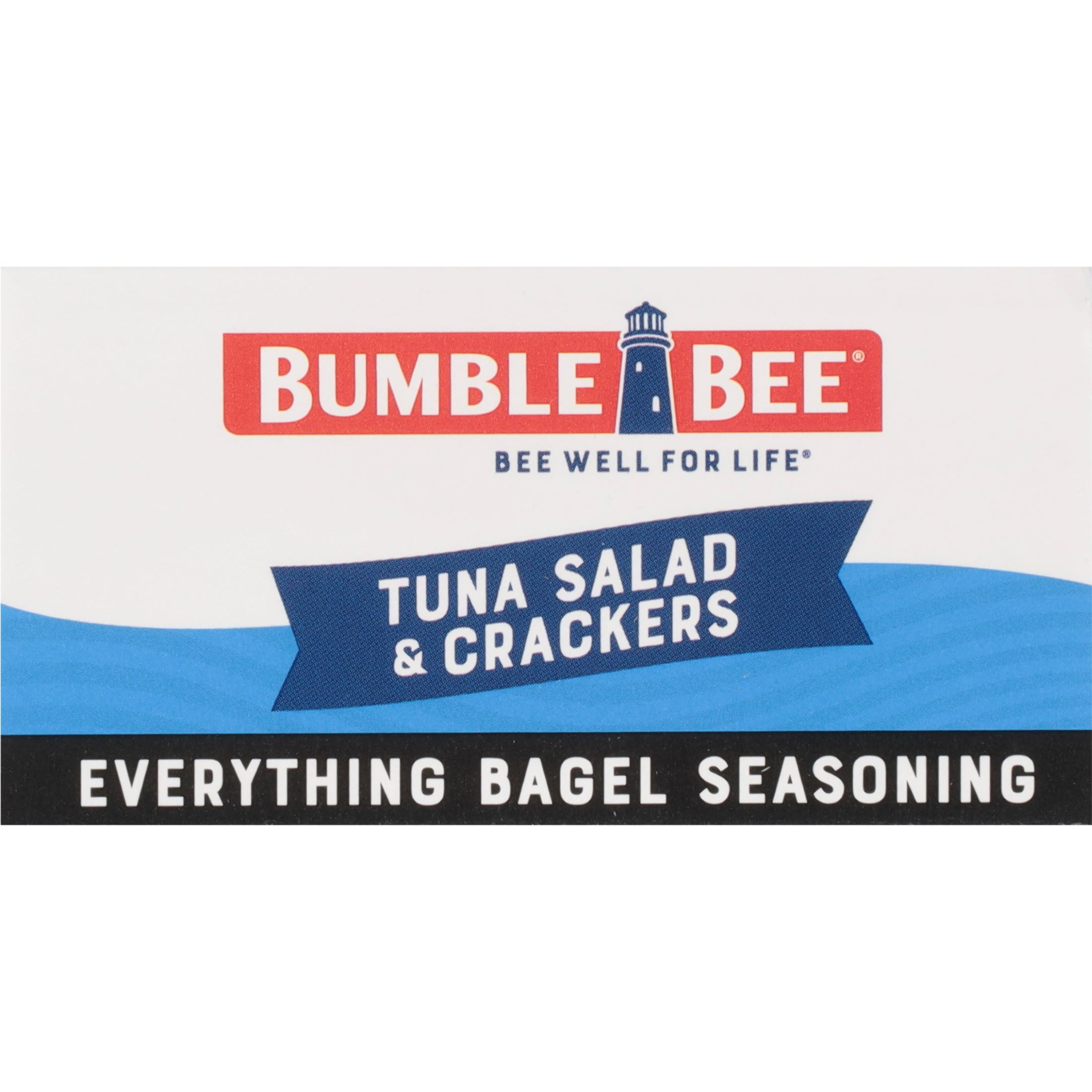 (4 pack) Bumble Bee Snack on The Run Everything Bagel Seasoned Tuna Salad with Crackers Kit, Wild Caught, Ready to Eat, Shelf Stable Box, 3.35oz