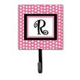 thumbnail image 2 of Carolines Treasures CJ1001-RSH4 Letter R Initial Monogram - Pink Black Polka Dots Leash Holder Or Key Hook, 2 of 3