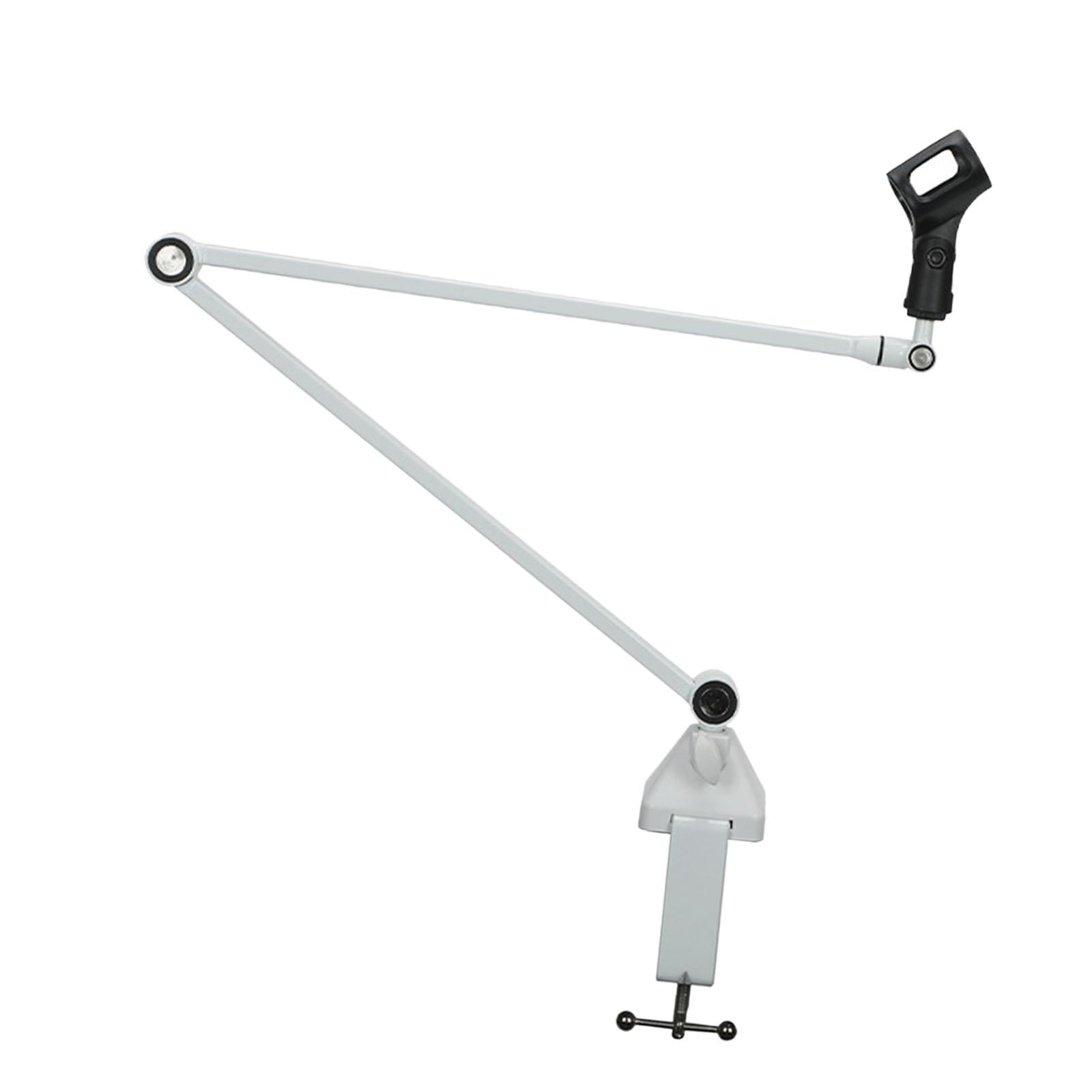 Wzmzjy Microphone Boom Arm Mic Stand Desk Mounted Professional Clip on Cable Management White