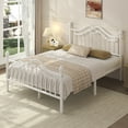 thumbnail image 2 of EBERY Full Metal Platform Bed Frame with Headboard and Footboard, Sturdy Steel Slat Support, Easy Assembly, White, 2 of 10