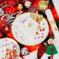thumbnail image 3 of 175pcs Christmas Plastic Plates - White Red Disposable Plates - Christmas Train Plates include 50 Plates,75 Silverware, 25 Cups, 25 Napkins for Christmas Party, 3 of 16